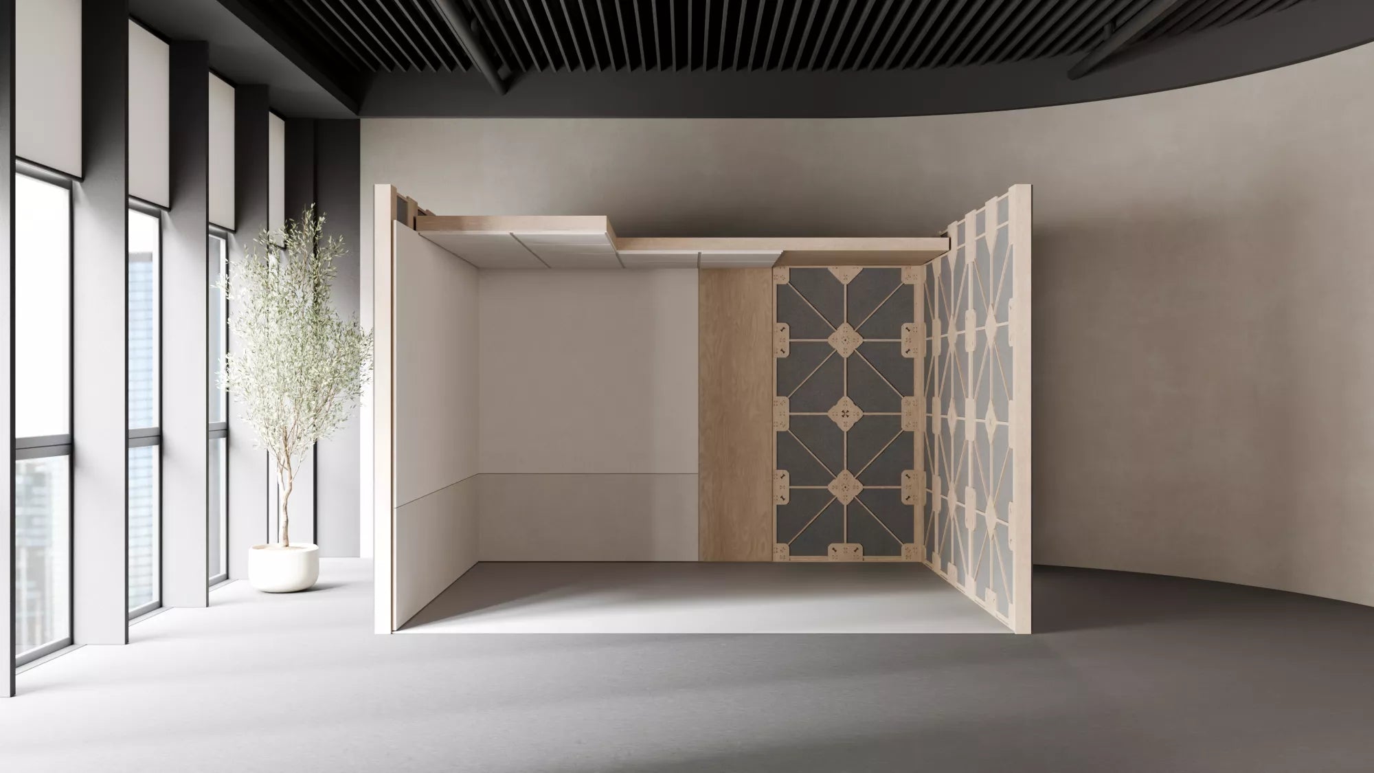 Sustainable Meeting Pod Design in Open Offices: XFrame Room-in-Room